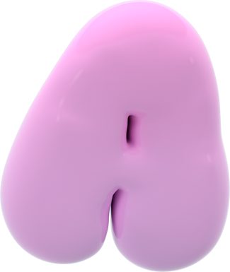 Alphabet A bubble letter 3D