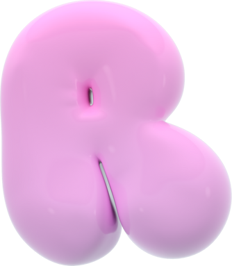 Alphabet R bubble letter 3D