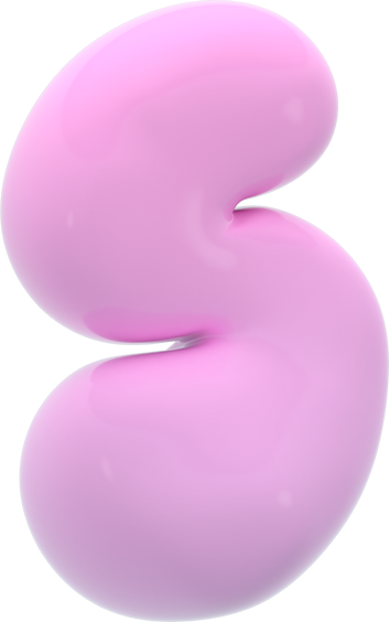 Alphabet S bubble letter 3D